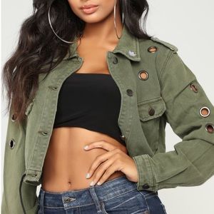 Fashion Nova cropped military jacket